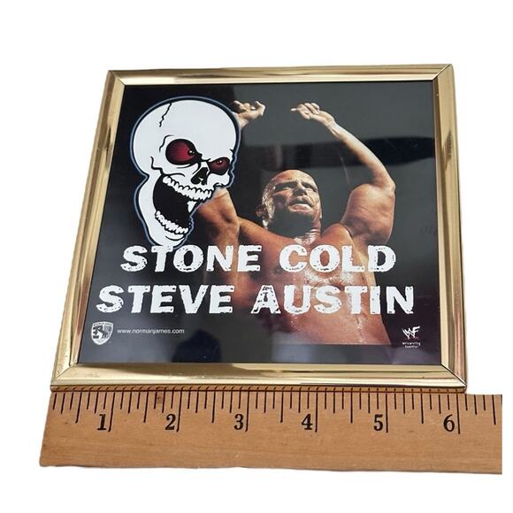 Stone Cold Steve Austin Framed Collectable WWF Wrestling 6 x 6 Memorabilia 90s - Picture 4 of 6